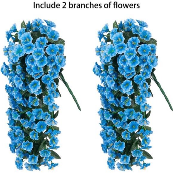 Artificial Fake Hanging Plants Flowers for Outdoor Outside Decoration, 2PCS - Picture 5 of 7